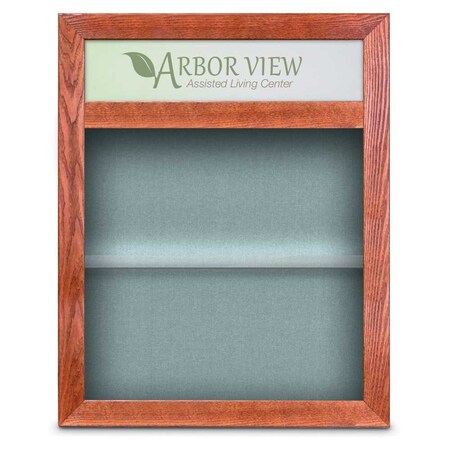 United Visual Products Outdoor Enclosed Combo Board, 42"x32", Satin Frame/Green & Pumice UVCB4232OD-GREEN-PUMICE